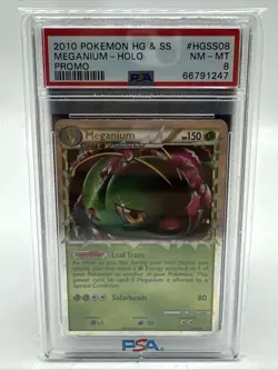 2010 POKEMON HEARTGOLD & SOULSILVER PROMO #HGSS08 MEGANIUM-HOLO PSA 8 - Image 2
