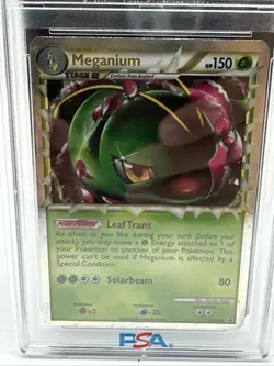 2010 POKEMON HEARTGOLD & SOULSILVER PROMO #HGSS08 MEGANIUM-HOLO PSA 8 - Image 4