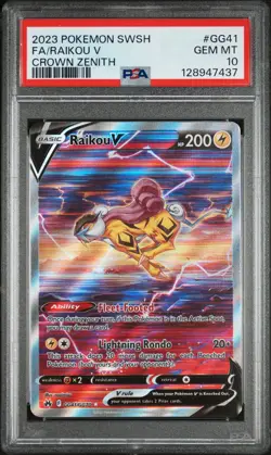 2023 Pokemon Sword And Shield Crown Zenith Raikou V Fa Crown Zenith PSA 10 - Image 1