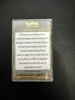1999 Burger King Limited Edition Pokemon Trading Card 23K Gold Plated Charizard - Image 2