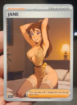 Jane - Pokemon - Waifu - Goddess - DIY - Full Art - Glossy - Trainer Card - Image 1