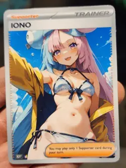 Iono - Pokemon - Waifu - Goddess - DIY - Full Art - Glossy - Trainer Card - Image 1
