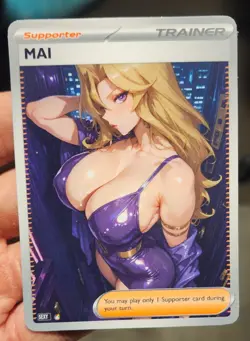Mai - Pokemon - Waifu - Goddess - DIY - Full Art - Glossy - Trainer Card - Image 1