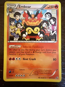 Pokemon TCG Emboar Holo Rare Card 27/113 Legendary Treasures 2013 - Image 1