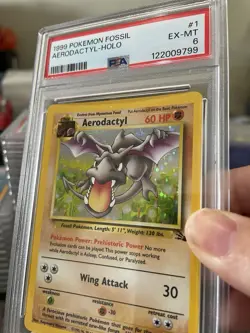 Pokemon TCG Aerodactyl Fossil Holo Rare Card 1/62 PSA 6 EX MT Vintage - Image 3