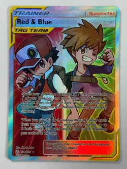 Pokemon Cards Red & Blue 234/236 Cosmic Eclipse Sun & Moon Tag Team Holo - Image 1