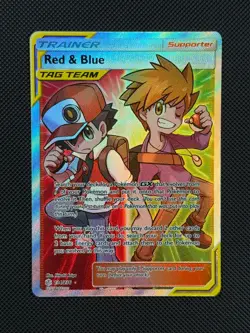 Pokemon Cards Red & Blue 234/236 Cosmic Eclipse Sun & Moon Tag Team Holo - Image 2