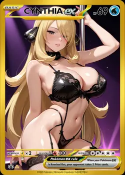 Cynthia - Anime - Waifu - Pokemon - Trainer - DIY - Full Art - Sticker - Image 1