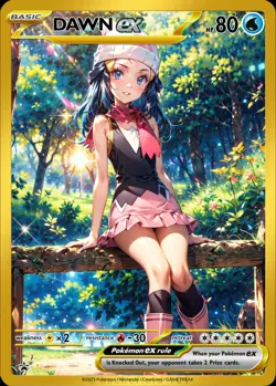 Dawn - Anime - Waifu - Pokemon - Trainer - DIY - Full Art - Sticker - Image 1