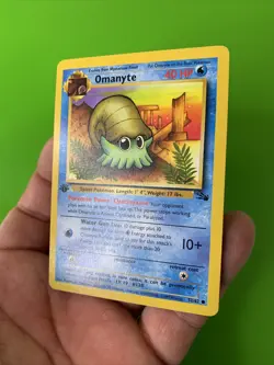 Omanyte 52/62 1st Edition Fossil Pokemon Card LP+ - Image 3