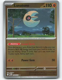 Lunatone #074/132 Reverse Holo Pokemon Card ME01: Mega Evolution - Image 1