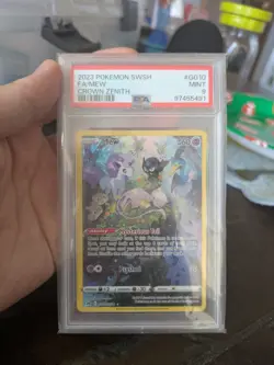 Pokemon Card Sleeping Mew GG10/GG70 Crown Zenith PSA 9 Mint - Image 1