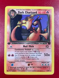 Dark Charizard 21/82 Team Rocket Regular First Edition Pokemon Card - Image 1
