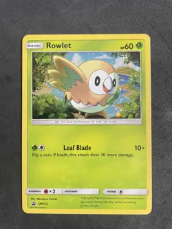 Pokemon Card Rowlet SM153 Black Star Promo Near Mint - Image 1