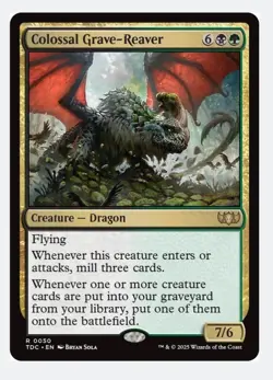 Colossal Grave-Reaver | TDC Tarkir Dragonstorm | Golgari Dragon | Rare | NEW NM - Image 1