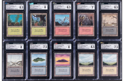 Complete Set of (10) 1993 Magic the Gathering Alpha Edition Lands CGC 7.5 - 8.5 - Image 1