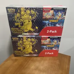 Pokemon TCG Surging Sparks ETB + Booster Bundle Costco 2-pack Sealed New Lot x2 - Image 1