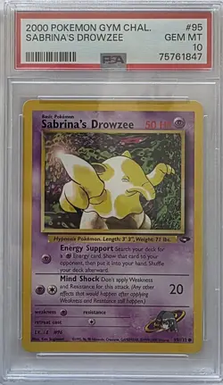 Pokemon TCG Sabrina's Drowzee Gym Challenge 95/132 Unlimited PSA 10 - Image 1