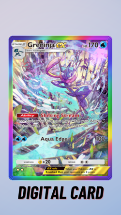 Pokemon TCG Pocket Greninja EX Rainbow Mega Rising Trade 2 Star ?? (English) - Image 1