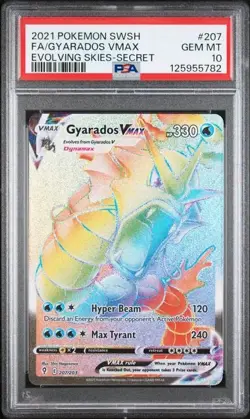 PSA 10 GYARADOS VMAX 207 EVOLVING SKIES SECRET RARE RAINBOW SWORD SHIELD POKEMON - Image 1