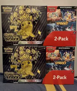X2 Pokemon Surging Sparks Elite Trainer Box Etb & Booster Bundle Costco - Image 2