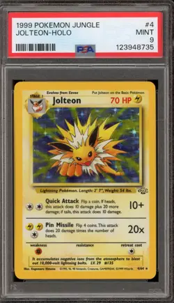 Pokemon Jolteon Jungle Unlimited Holo Rare #4 PSA 9 Mint - Image 1