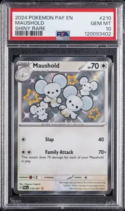 2024 POKEMON PAF EN-PALDEAN FATES SHINY RARE #210 MAUSHOLD PSA 10 - Image 1