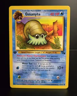 Pokemon TCG - OMANYTE - 1ST EDITION - 52/62 - FOSSIL (1999) - WOTC - LP - Image 1