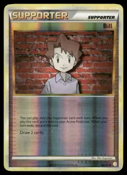Pokemon Tcg Bill [Reverse Holo] #89 Pokemon HeartGold & SoulSilver LP - Image 1