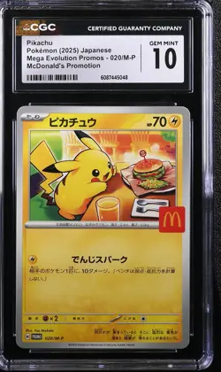CGC 10 Pokemon Pikachu 020/m-p Mcdonald's Promotion 2025 Japanese - Image 1
