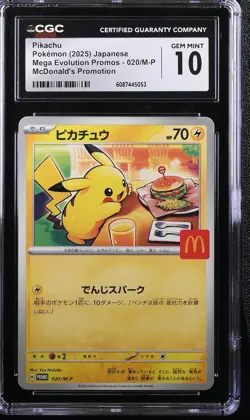 CGC 10 Pokemon Pikachu 020/m-p Mcdonald's Promotion 2025 Japanese - Image 1