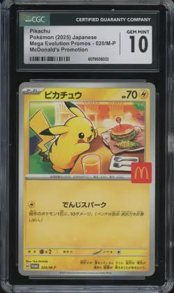 CGC 10 Pokemon Pikachu 020/M-P McDonald's Promo Japanese 2025 US SELLER - Image 1