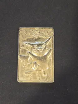 Pikachu Gold Plated Metal Card - 1999 Burger King Promo Pokemon - Image 1