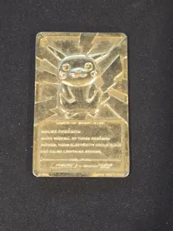 Pikachu Gold Plated Metal Card - 1999 Burger King Promo Pokemon - Image 2