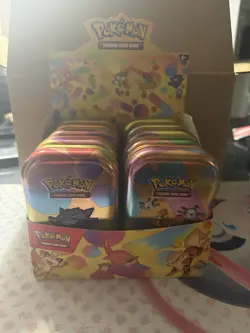 Pokemon 151 TCG Display EMPTY Mini Tins W/ Coin And Art Card - Image 1