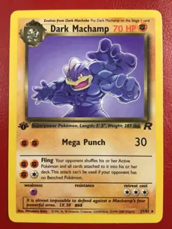 Dark Machamp 27/82 Team Rocket Regular First Edition Pokemon Card Wonderful Cond - Image 1