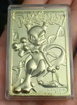 Pokemon MEWTWO 23k Gold Plated Trading Card 1999 Burger King Promo w/COA & Box - Image 2