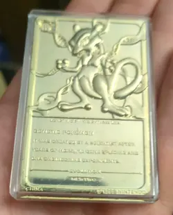 Pokemon MEWTWO 23k Gold Plated Trading Card 1999 Burger King Promo w/COA & Box - Image 3