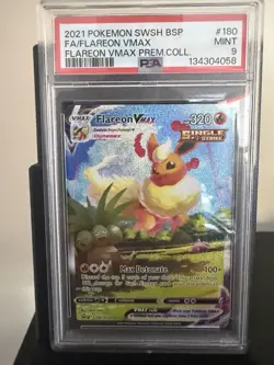 Pokemon TCG Flareon VMAX SWSH180 Sword & Shield Promo Card Mint PSA 9 - Image 1