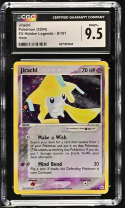 CGC 9.5 MINT+ Jirachi 2004 EX Hidden Legends 8/101 Holo Pokemon Card - Image 1