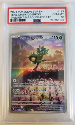 Scarlet & Violet Teal Mask Ogerpon 123 Black Star Promo Card Holo PSA 10 - Image 1
