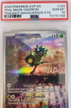 Scarlet & Violet Teal Mask Ogerpon 123 Black Star Promo Card Holo PSA 10 - Image 2