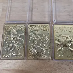 Set Of 5 23K Gold Plated Pokemon Card Vtg 1999 Burger King - Image 3