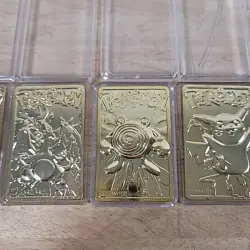 Set Of 5 23K Gold Plated Pokemon Card Vtg 1999 Burger King - Image 4