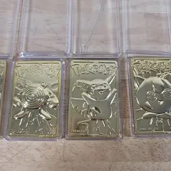 Set Of 5 23K Gold Plated Pokemon Card Vtg 1999 Burger King - Image 5