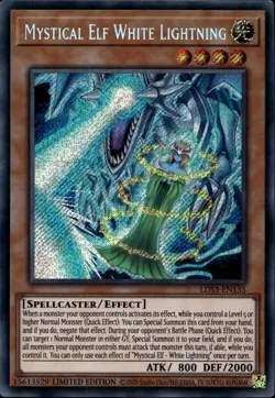 Mystical Elf White Lightning EU Ltd Ed Secret Rare LDS3-EN135 Yu-Gi-Oh! - Image 1