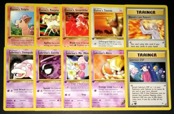 1ST EDITION POKEMON GYM HEROES NON HOLO BLAINE & SABRINA LOT (10 CARDS) - EX/NM - Image 1