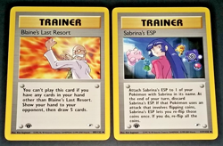 1ST EDITION POKEMON GYM HEROES NON HOLO BLAINE & SABRINA LOT (10 CARDS) - EX/NM - Image 2