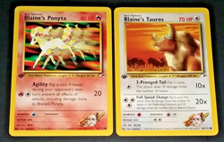 1ST EDITION POKEMON GYM HEROES NON HOLO BLAINE & SABRINA LOT (10 CARDS) - EX/NM - Image 4