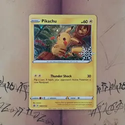 Pikachu SWSH153 Black Star Promo Holiday Calendar Holo NM Pokemon Card English - Image 1